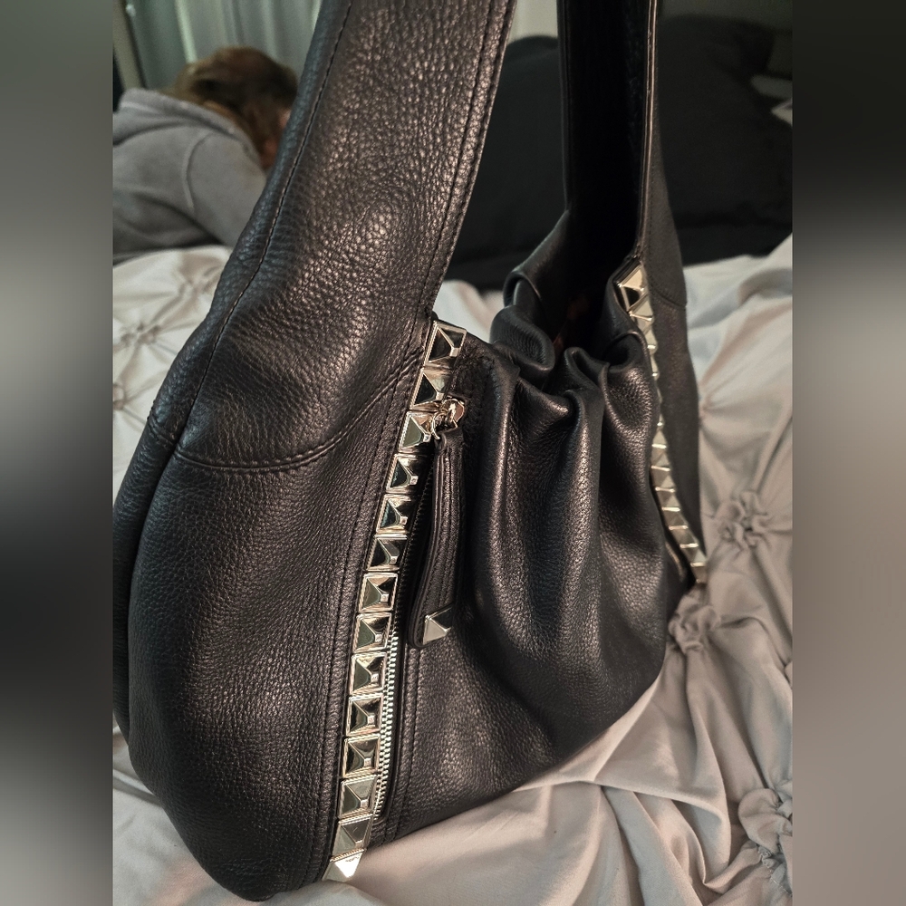 B. MASKOWKY Black Studded Leather Shoulder Bag - Picture 3 of 15